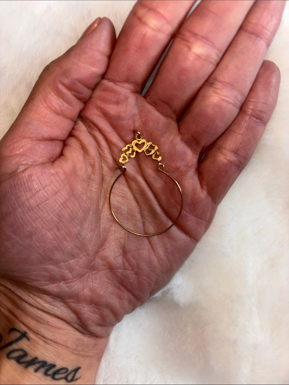 Gold Heart Hoop - Elegant Women's Jewelry